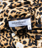 Yves Saint Laurent by Tom Ford Leopard Cheetah Print Silk Caftan Gown Dress