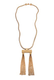 Saint Laurent by Hedi Slimane Gold Double Tassel Snake Necklace Runway Debut Collection Spring 2013