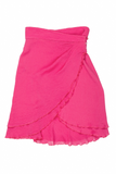 Emanuel Ungaro Silk Crepe Chiffon Bubblegum Pink Wrap Skirt - BOUTIQUE PURCHASE PRICE