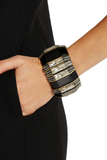 Lanvin "Victoria" Crystal and Black Resin Art Deco Bracelet Pre-Fall2014