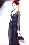 Dolce Gabbana Black Crochet Long Cardigan Coat 1997 collection
