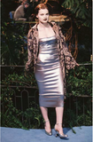 Dolce Gabbana Silver Stretch Tube Skirt 90's Raver Fall 1998