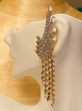 Vintage Gold Crystal Spok Ear Thierry Mugler Style Earrings