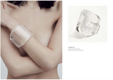 Xenia Bous Plexi Lucite Clear Stone 36 Oversized Bracelet Cuff - BOUTIQUE PURCHASE PRICE