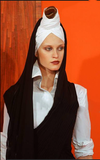 Jean Paul Gaultier Black Nylon Mesh Nun Habit Hood Stretch Dress
