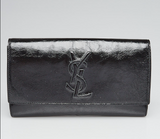 Saint Laurent YSL Belle Du Jour Black Patent Leather Clutch Bag
