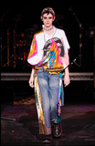 Junya Watanabe Multicolor Print Silk Scarf "God Save The Queen" T-shirt Top Runway Fall 2021