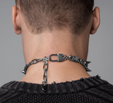 Vitaly Silver Chain Spike Choker Necklace