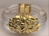 Park Lane Lucite Resin Acrylic Gold Metal Clasp Bracelet