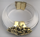 Park Lane Lucite Resin Acrylic Gold Metal Clasp Bracelet