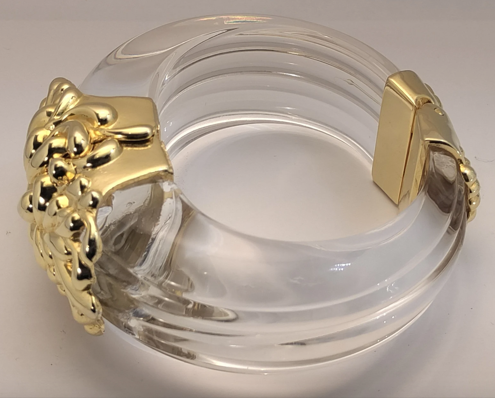 Park Lane Lucite Resin Acrylic Gold Metal Clasp Bracelet