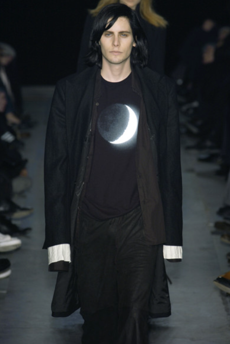 Ann Demeulemeester Black Chiffon Long Sleeve Latex Moon Top Fall