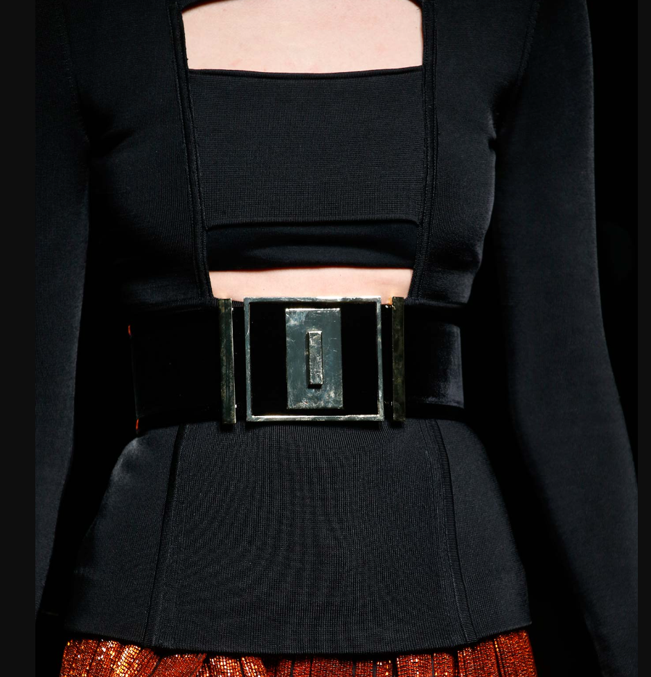 Balmain Black Velvet Gold Metal Hardware Corset Belt Runway  display picture 3