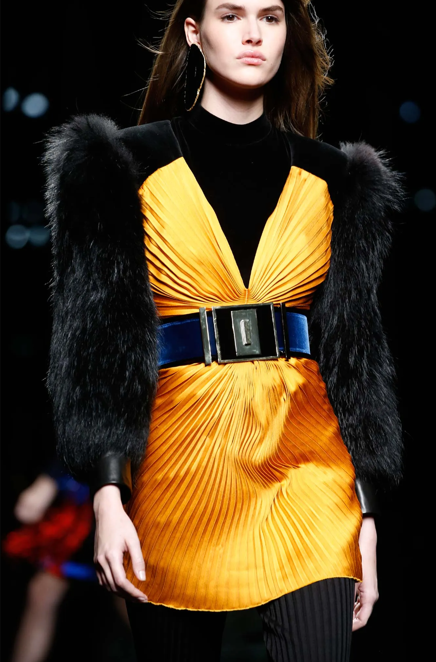 Balmain Velvet Waist Belt Balmain Black Velvet Gold Metal Hardware Corset Belt Runway  main image 3