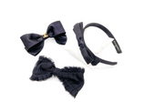 Chanel Black Satin Double Bow Ballerina Headband