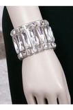 Christian Dior by John Galliano Clear Lucite Large Logo Baguette Crystal Cuff Bracelet Spring 2004 Runway