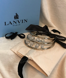 Lanvin Black Square Oversized Crystal Pendant Necklace FW2009