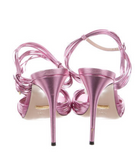 Gucci Pink Metallic Strappy Heeled Sandal - BOUTIQUE PURCHASE PRICE
