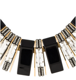 Lanvin Gold Black Crystal Art Deco Necklace