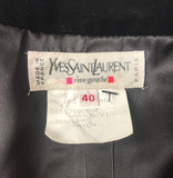 Yves Saint Laurent Black Velvet Cropped Ruffle Jacket - BOUTIQUE PURCHASE PRICE