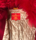 Vivienne Westwood Red Iconic Faux Fur 90's "Poodle" Coat
