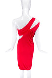 Roberto Cavalli Red Cut-Out Dress with Gunmetal Details