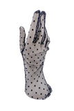 Vintage Black Polka Dot Opera Length Sheer Gloves