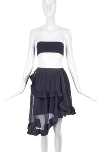 Simone Rocha Black Asymmetrical Ruffle Skirt - BOUTIQUE PURCHASE PRICE