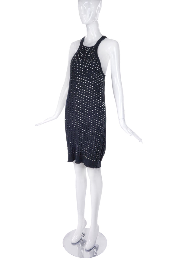 Stella McCartney Gray Cocoon Tank Dress with Silver Metal Sequins