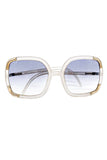 Ted Lapidus Lucite and Gold Oversized Frame Sunglasses