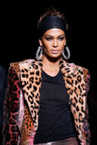 Tom Ford Silver Crystal Oversized Runway Hoops Fall 2018