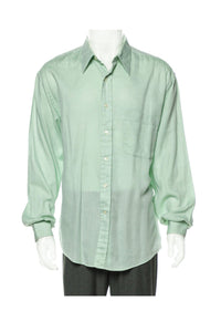 Valentino Uomo Pistachio Green Textured Shirt