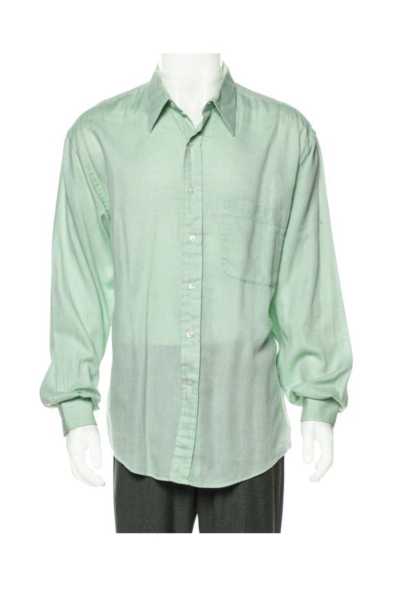 Valentino Uomo Pistachio Green Textured Shirt