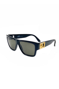 Versace Black Wayfarer Sunglasses with Gold Medusa