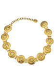 Versace Massive 1990's Gold Plated Medusa Coin Belt - 11 Links
