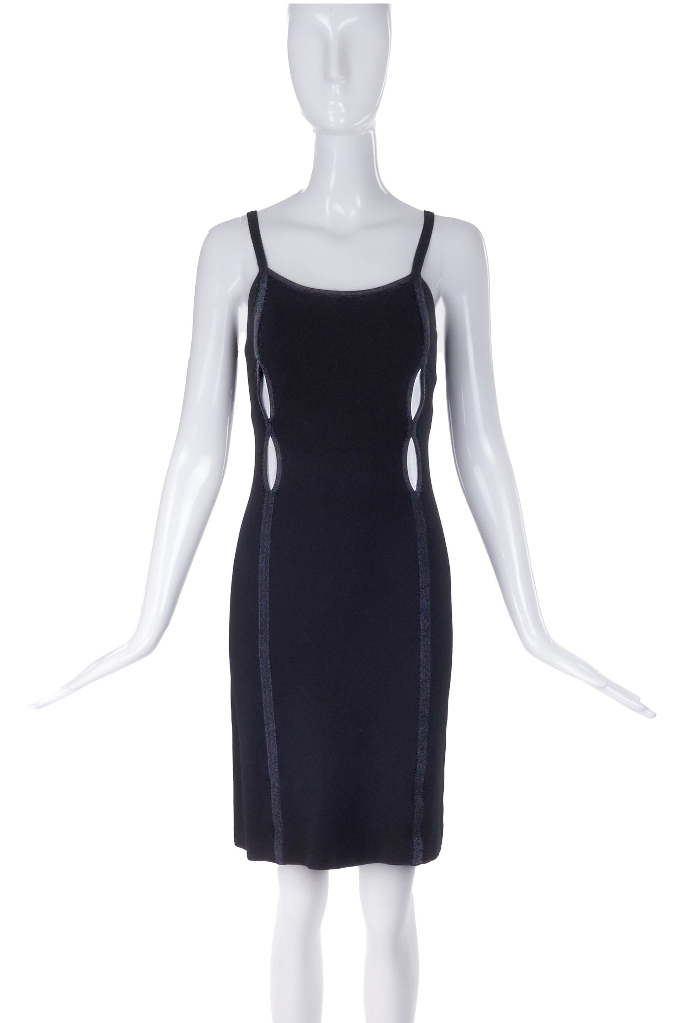versace black cut out dress Cutout one-shoulder stretch-jersey midi dress - black