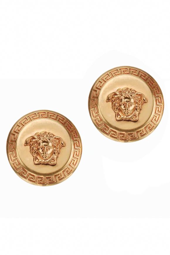 Versace Gold Medusa Coin Earrings