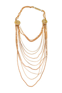 Versace Gold Multiple Chain Waterfall Medusa Necklace