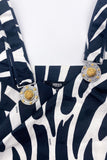 Versus Versace Black & White Zebra Print Tank Top & A Line Skirt with Lion Medallion Details Resort2014