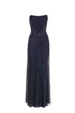 Vicky Tiel Black Chiffon "Laurel Flower" Beaded Bustier Gown Dress