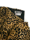 Vicky Tiel Yellow Leopard Silk Sweetheart Neckline Corset Dress