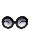 Vintage Oversize Circular Black Framed "Twiggy" Sunglasses