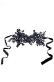 Vintage Floral Black Forest Pattern Lace Ball Mask