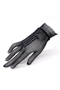 Vintage Black Fistnet Wrist-Length Gloves