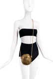 Vintage Gold Minauderie Metal Cross Body Lurex Rope Boho Bag