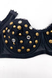 Vintage "Madonna" Bralet with Studs and Crystals