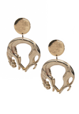 Vintage Light Gold Large "Panthera" Earrings