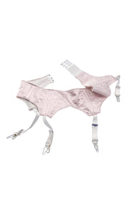Vintage Pale Pink Satin Garter Belt with White Elastic PaumLosAngeles Vintage Pale Pink Satin Garter Belt with White Elastic PaumLosAngeles