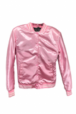 Vintage Pink Satin Bomber Varsity Grease Jacket