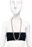 Vintage Silver Gold Sterling Heavy French Twist Long Chain Necklace